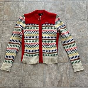 Vintage Austrian wool zip-up sweater. Small